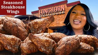 CHICKEN WINGS MUKBANG  LONGHORN SEASONED STEAKHOUSE WINGS [upl. by Ahsotal819]