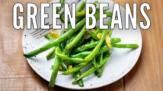 GARLIC GREEN BEANS RECIPE  Easy Italian Side Dish [upl. by Dulcinea]