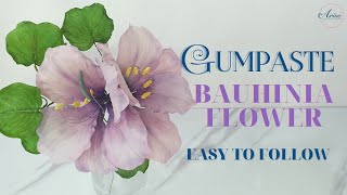 Make Gumpaste Bauhinia Flower  FREE TEMPLATE  PART 1  EASY TO FOLLOW [upl. by Assilat848]