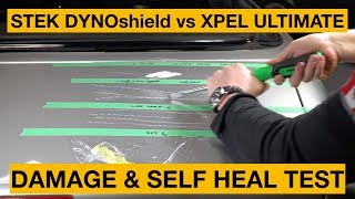 XPEL Ultimate Plus vs STEK DYNOshield WATCH ME DESTROY THIS BENZ TRUNK  Self Healing  Damage test [upl. by Niall]