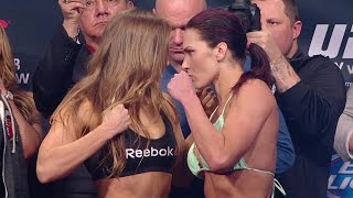 Rousey and Zingano face off before bout [upl. by Dunkin]