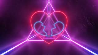 VJ Loop Tunnel of Bright Neon Lights Breaking Heart Broken Love Symbol  Heart Abstract Art [upl. by Nnylirret]