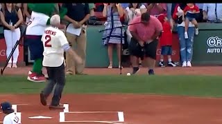 Ceremonial First Pitch Goes Horribly Wrong as Teen Hits Photographer in Groin [upl. by Ateiluj]