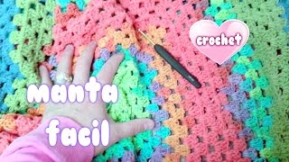 COMO HACER MANTA RAPIDA Y FACIL A CROCHET SIN COSER quotcrochet blanket for beginnersquot💗💗💗 [upl. by Ammej]