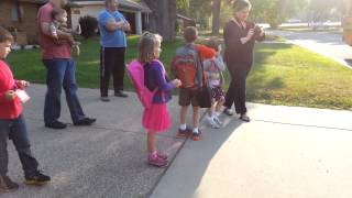 Kacie bus pick up first day of school [upl. by Perrins873]