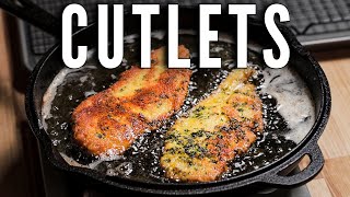 Italian Chicken Cutlets  Flour Egg Breadcrumbs [upl. by Ramey]