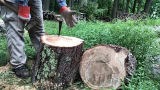 Splitting Wood Using Sledge amp Wedge [upl. by Niarfe]