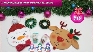 3 DIY FÁCILES PARA DECORAR EL ÁRBOL MANUALIDADES NAVIDAD PARA NIÑOS [upl. by Samy956]