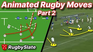 The BEST Rugby Moves Compilation  Animated Playbook  Part 2  RugbySlate [upl. by Ayamat783]