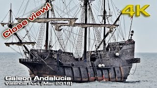 Galeon Andalucía 4K entering Marina Real Valencia 2018 [upl. by Heath]