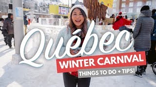 QUEBEC WINTER CARNIVAL  10 Things to do at Carnaval ft the Parade Ice Sculptures amp Food [upl. by Crispin825]