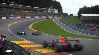 Bottas Awesome Eau Rouge Pass on Hartley  F1 Best Overtakes of 2018 [upl. by Suoirad]