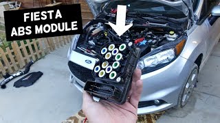 HOW TO REMOVE OR REPLACE ABS MODULE ON FORD FIESTA MK7 ST S SE TITANIUM [upl. by Alleb]