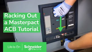 Racking out a Masterpact air circuit breaker  Schneider Electric [upl. by Yldarb]