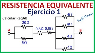 Cálculo de RESISTENCIA EQUIVALENTE en circuitos mixto  simulación  Ejercicio 1 [upl. by Tannen]