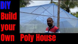 How to Build Polyhouse or Greenhouse  Step by Step Making of My First Polyhouse [upl. by Eelame]