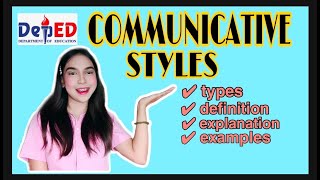 COMMUNICATIVE STYLES OR SPEECH STYLES  definition explanation and examples [upl. by Anilra31]