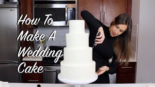 How To Make A Wedding Cake At Home  CHELSWEETS [upl. by Nyla412]