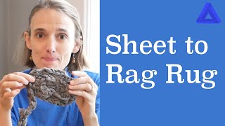 How to make a rag rug from an old sheet DIY Tutorial [upl. by Alleuqram]