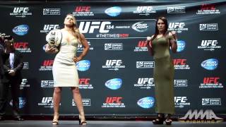 UFC 184 Ronda Rousey vs Cat Zingano Staredown [upl. by Alton]