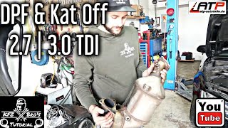 Audi A4 A5 27 30 TDI Dpf Kat Off  Dieselpartikelfilter Katalysator ausbauen  Anleitung  Removal [upl. by Ayomat]