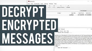 How To Decrypt PGP Messages  gpg4win Kleopatra Tutorial [upl. by Anelej17]