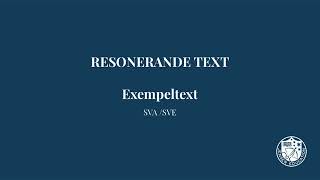 Resonerande text Exempeltext [upl. by Nylanaj908]