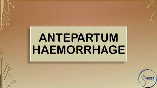 RCOG GUIDELINE Antepartum Haemorrhage Part 1 [upl. by Sidwel]