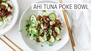 POKE BOWL  with ahi tuna  glutenfree [upl. by Hairym233]