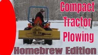 SubCompact Tractor plowing with a Homemade Plow [upl. by Edin950]