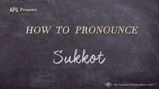 How to Pronounce Sukkot Real Life Examples [upl. by Neiluj]