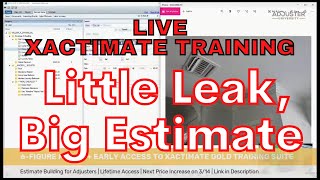 Free Xactimate Training  Little Leak Big Estimate  Adjuster University [upl. by Agathy]