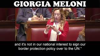 Extraordinary speech by Giorgia Meloni on UN Global Compact in Italian parliament English subtitles [upl. by Schubert339]