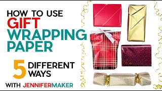 How to Use Wrapping Paper Wrap a Gift Five Different Ways With or Without a Box [upl. by Leina]