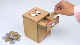 How To Make Coin Bank Box From Cardboard  Awesome Cardboard Projects [upl. by Ayres981]