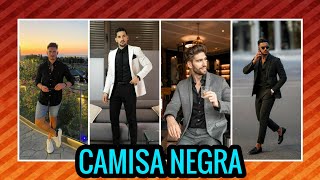 30🤯 outfits camisa negra para hombre  ALGUNOS TIPS para como combinar vestirla y usarla bien💯 [upl. by Eniamrehc133]