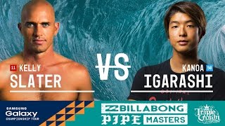 Kelly Slater vs Kanoa Igarashi  Billabong Pipe Masters 2016 Semifinals [upl. by Spieler]