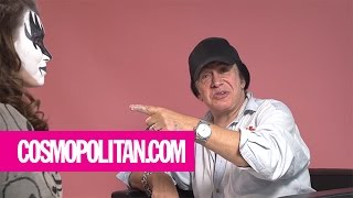 Gene Simmons Gives KISS Makeup Tutorial  Cosmopolitan [upl. by Kiri692]