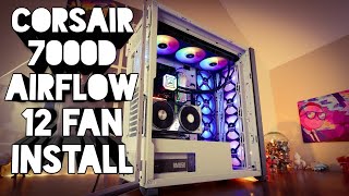 Corsair 7000D Airflow unboxing and installation with 12 fans amp the Corsair H170i Elite Capellix [upl. by Jessy]