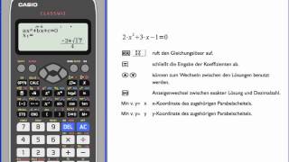 Casio fx 991 DE X Quadratische Gleichungen lösen [upl. by Dalpe]