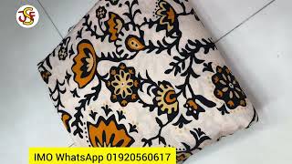 Crepe cotton print goj Kapor । খুবই সুন্দর আনকমন গজ কাপড় । JS fabrics [upl. by Ailb978]