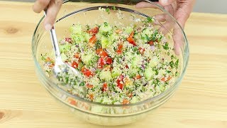 Couscous Salad  Healthy and Easy  Vegetables  Herbs [upl. by Uni594]