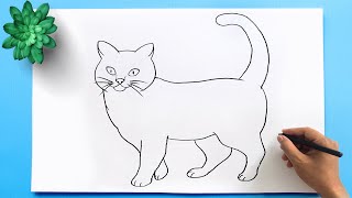 Simple Cat Drawing [upl. by Norri157]