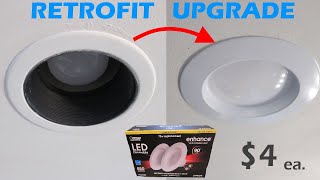 Cheap Retrofit Upgrade  Recessed Can to LED Flush Light  BR30 [upl. by Erick]