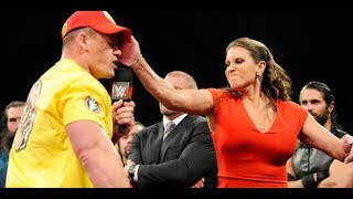 The Historic Match  John Cena vs Team Stephanie McMahon and Triple H [upl. by Lugar740]