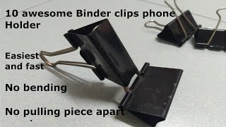 10 Phone Holders with Binder Clips  EASY and FAST DIY [upl. by Marcelo558]