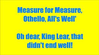 Horrible Histories  Shakespeare A List of Plays  lyrics HD [upl. by Stine334]