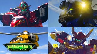 All Megazord Battles in Power Rangers Beast Morphers Episodes 111  Power Rangers Official [upl. by Ihcego]