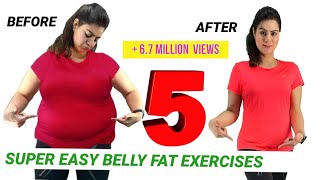 5 Easy Exercise To Lose Belly Fat At Home For Beginners  How To Get Flat Stomach In A Week Workout [upl. by Boyt]