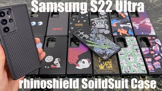 Samsung S22 Ultra rhinoshield SolidSuit case Review  Unique Designs [upl. by Soutor928]